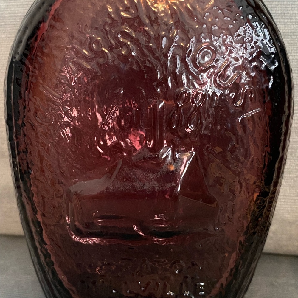 Vintage Wheaton, NJ, Benjamin Franklin, 1888 Glass House Decanter plum - Picture 2 of 7